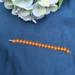 Orange & White Floral Beaded Bracelet