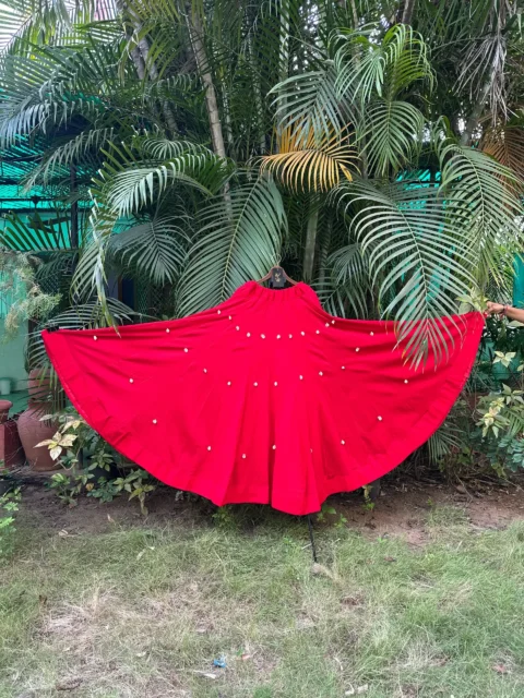Stunning Red Mal Cotton Flared Lehenga for Navratri