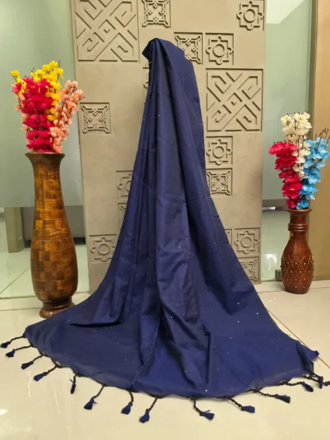 Artisanal Khadi Cotton Saree with Sequin Weaving