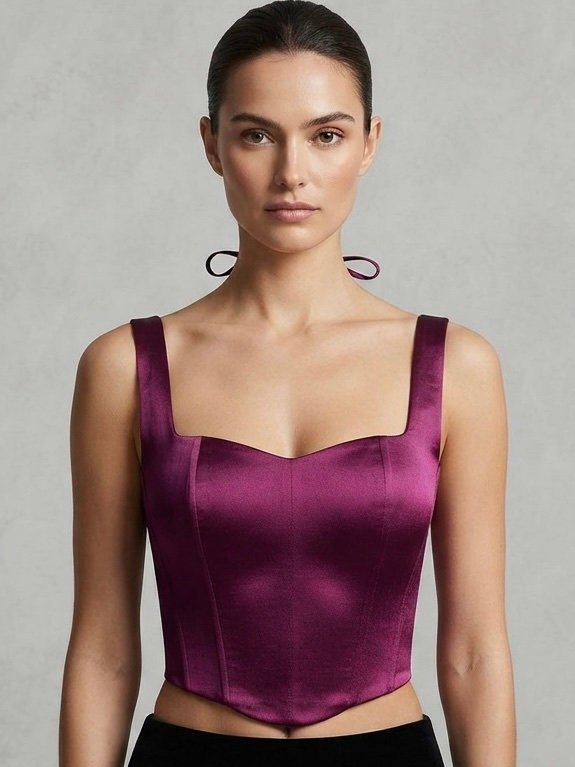 Deep Plum Purple Structured Corset Blouse