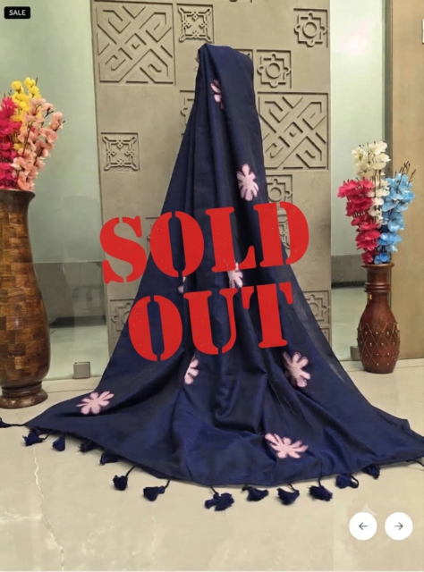 Handcrafted Soft Khadi Cotton Saree with Intricate Patchwork Design