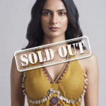 Mustard Yellow Embellished Halter Tie-Up Blouse